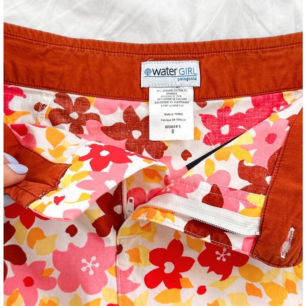 Vintage 00s Y2K Patagonia Water Girl Hawaiian Flower Surf Print Skirt size 8 - Picture 2 of 7